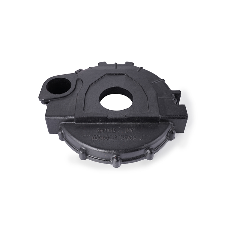 Harmaa valurautainen dieselmoottorin vauhtipyörän kotelo